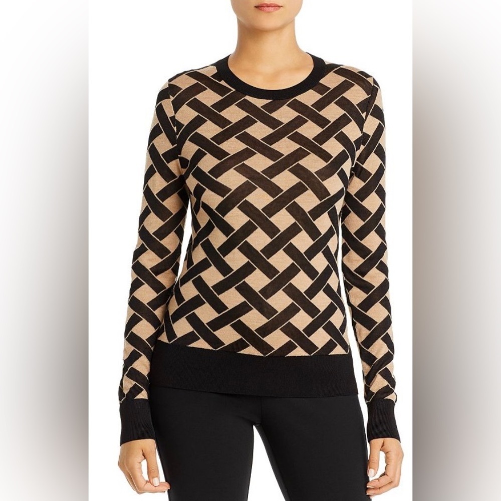 Hugo Boss Fadeina Superfine Jacquard Pattern Sweater Size Medium